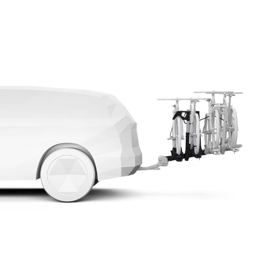 Thule Verse Add-on installed on white SUV on a white background