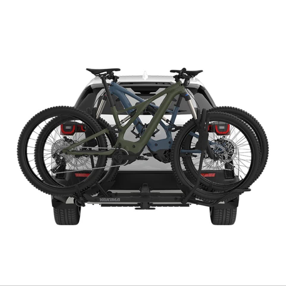 Yakima HoldUp rear view bikes on car
