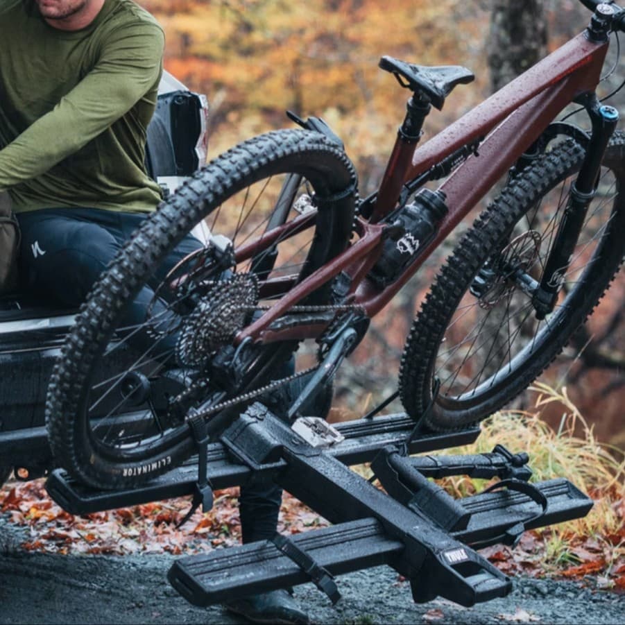 Thule Vero 2 Bike Hitch Rack Mounted and Tilted Down